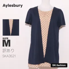訳あり Aylesbury トップス カットソー　半袖　ドッキング　ドット柄　裏地付き　刺繍　ギャザーのサムネイル