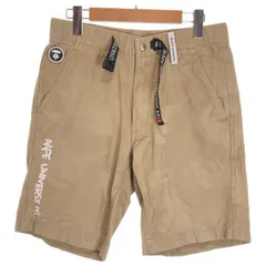 【中古】　A BATHING APE　ハーフパンツ　短パン　ウエストゴム　ベルト　ジップフライ　無地　ストリート　古着　/4394のサムネイル