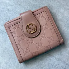 GUCCI グッチ  Wホック 二つ折り財布 グッチシマ スタッズ レザー ピンクベージュ 269975のサムネイル
