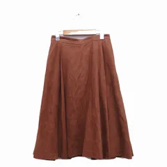 アバハウス ドゥヴィネット abahouse devinette スカート フレア 膝丈 無地 シンプル  2 ブラウン 茶 /KT35のサムネイル