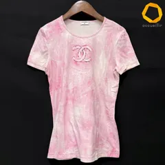 #spc シャネル CHANEL Tシャツ 白 ピンク 半袖 ロゴ タイダイ柄 レディース [979755]のサムネイル