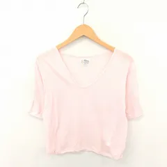 ベット&ブレックファスト BED&BREAKFAST Tシャツ カットソー Uネック 透け感 無地 シンプル 綿 コットン シルク混 半袖 S ピンク /TT18のサムネイル