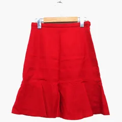 ルーニィ LOUNIE フレア スカート ミニ 膝上 ドレープ 無地 シンプル ウール 毛 36 レッド 赤 /HT27のサムネイル