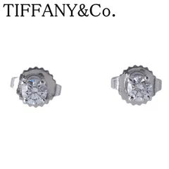 TIFFANY ティファニー ソリティア型 ピアス Pt950 約3mm 箱付 ティファニー ソリティア ピアス ダイヤ3.4mm 約0.14ct×2 PT950 新品