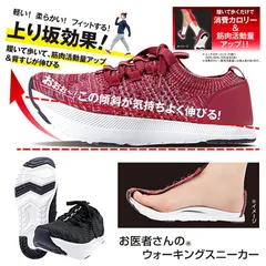 お医者さんのウォーキングスニーカー 体幹トレーニング レディース ダイエット 体幹 体幹トレーニング 靴 ウォーキングシューズ 軽い 柔らかい フィットする 日本整形外科学会整形外科専門医と共同開発! 宅急便のサムネイル