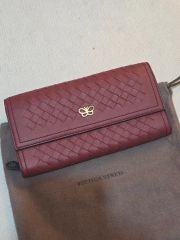 極美品 BOTTEGA VENETA イントレチャート 長財布 レッド 305 - メルカリ