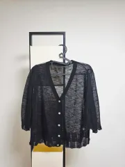 A&M 半袖カーディガン ブラックのサムネイル