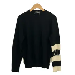VALENTINO(バレンチノ) 長袖セーター サイズM メンズ美品  - 黒×アイボリー クルーネックのサムネイル