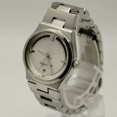 【稼働品】 アニエスベー agnes b. セイコー製 7N82-0ED0 デイト カレンダー ホワイト文字盤 シルバー レディース 腕時計 クォーツ 26.5mm オフィスカジュアル フレンチカジュアル デイリー (J0674)のサムネイル