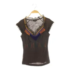 エトロ ETRO トップス カットソー ノースリーブ ラビットファー使い シルク混 42 ブラウン マルチカラー /ES ■GY62のサムネイル