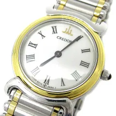 セイコー SEIKO クレドール 18KTベゼル クォーツ 腕時計 5A70-0280 ホワイト 白文字盤のサムネイル