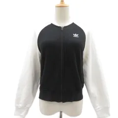 アディダスオリジナルス adidas originals アディカラー クラシックス トレフォイル カレッジジャケット M 黒 ブラック 裏起毛 ジップアップ ミドル丈 /YS10 ■GY70のサムネイル
