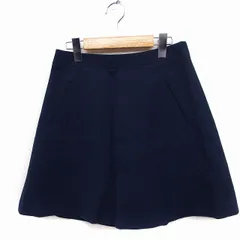 ジェイクルー J.CREW フレアスカート ミニ 無地 ウール混 2 ネイビー 紺 /FT26のサムネイル