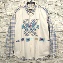 Karl Helmut(カールヘルム) コットン切り替えチェックボタンダウンシャツ　ベージュ×ブルー メンズ Lのサムネイル