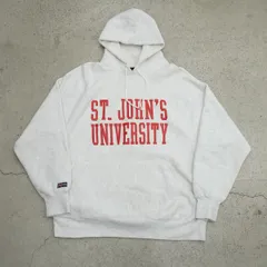 90S JAN SPORTS ジャンスポーツ St. John's University カレッジロゴ プリント スウェット パーカー ビンテージ 灰 サイズXXL 4925Q★4のサムネイル