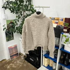 YOHJI YAMAMOTO ヨウジヤマモト ウィメンズ ディストレスド ウールニット 2のサムネイル