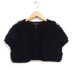 ビーシービージーマックスアズリア BCBGMAXAZRIA ループ ニット ボレロ カーディガン オープン M ブラック 黒 /FT14のサムネイル