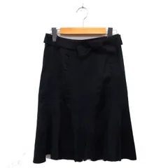 トゥービーシック TO BE CHIC リボン フレア ミニ スカート コットン 綿 サイドジップ 40 黒 ブラック /NT16のサムネイル