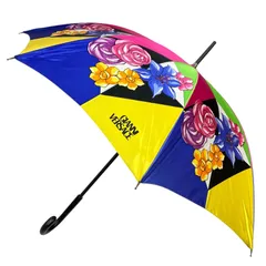 【ヴェルサーチェ】本物 GIANNI VERSACE 傘 花柄 全長89cm 雨傘 アンブレラ 雨具 長傘 メンズ レディースのサムネイル
