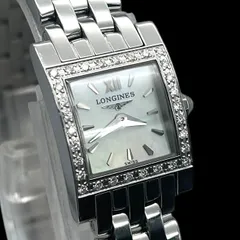 新品電池 稼働品 LONGINES ロンジン レディース腕時計 ダイヤべゼル シェル クォーツ QZ SS 2針 シルバーのサムネイル