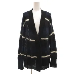 3.1 フィリップリム 3.1 phillip lim カーディガン ニット Vネック フライフロント 長袖 モヘア L 紺 ネイビー 黒 ブラック 白 ホワイト /ML ■ECF003のサムネイル