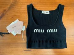 完売!miumiuポーチ付リブ ジャージータンクトップ sea rosyセツコ