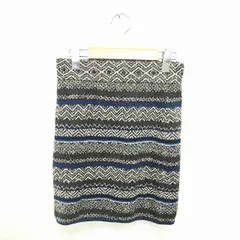 B&Y ユナイテッドアローズ BEAUTY&YOUTH ビューティー&ユース スカート タイト ミニ ニット 総柄 ウール混 薄茶 黒 ベージュ ブラック /TT44のサムネイル