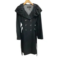 BCBGMAXAZRIA/ビーシービージーマックスアズリア/ダブルロングコート/サイズS/ブラック黒/イタリア製/レディース/FB4671のサムネイル