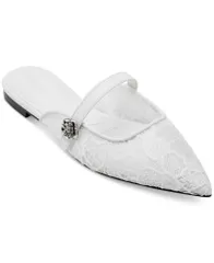 カール ラガーフェルド レディース シューズ パンプス KARL LAGERFELD PARIS Womens Vadyn PointedToe Flats Bright White ホワイトのサムネイル