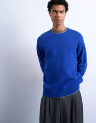 トップマン メンズ アウター ニット・セーター レギュラーフィット クルーネック ウール Topman regular fit knit crew neck sweater with wool inのサムネイル