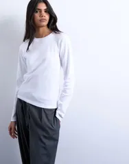 トップショップ レディース トップス Tシャツ Topshop long sleeveryday tee WHITE ホワイトのサムネイル