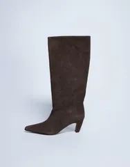 トップショップ レディース シューズ ブーツ・レインブーツ スエード Topshop Nelly real suede pointed toe slouchy boots in chocolate チのサムネイル