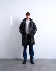 トップマン メンズ アウター コート パーカー Topman double pocket parka Black ブラックのサムネイル