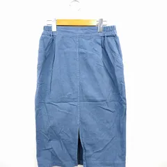 ジネス Jines スカート ボトムス 台形 無地 クロップド 七分丈 ライトブルー /MT22のサムネイル