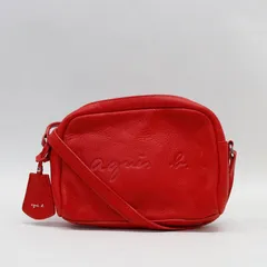 agnes b. アニエスベー エンボスロゴ ショルダーバッグ レザー レッドのサムネイル