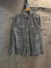 42 バルマン BALMAIN ハウンドトゥース CHECK シャツ ブラック 白のサムネイル