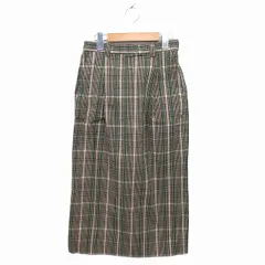 シェルター Sheltter スカート トラペーズ ロング マキシ丈 リネン混 コットン 綿 チェック 1 ライトブラウン /NT20のサムネイル