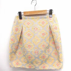 カージュ Khaju スカート 総柄 コクーン ミニ ジップ 26 グレー 灰 イエロー 黄 /FT25のサムネイル