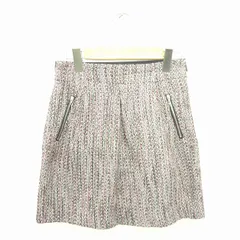 ルゥデルゥ Rew de Rew スカート タイト ミニ 総柄 サイドジップ 38 ピンク ブラック 黒 /TT28のサムネイル