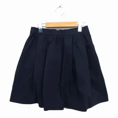 アダムエロペ Adam et Rope' スカート フレア ミニ コットン混 ギャザー バックジップ 無地 36 黒 ブラック /NT1のサムネイル
