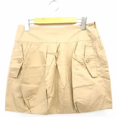 アダムエロペ Adam et Rope' タイトスカート ミニ ショート 無地 シンプル コットン 綿 38 ベージュ 薄茶 /MT17のサムネイル