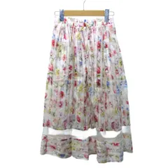トッコ TOCCO シアーストライプ×フラワープリント フレアスカート M マルチカラーのサムネイル