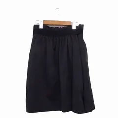 ペニーブラック PENNYBLACK スカート フレア ギャザー 膝丈 ミモレ丈 ハイウエスト シンプル 38 ブラック 黒 /KT12のサムネイル