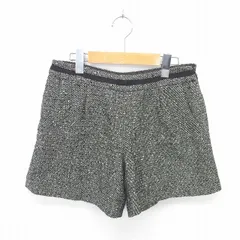 ビス ViS パンツ キュロット ショート 厚手 サイドジップ ウール混 M 薄茶 黒 ライトベージュ ブラック /TT4のサムネイル