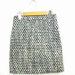 ジュエルチェンジズ Jewel Changes アローズ スカート ボトムス 台形 総柄 ミニ ショート丈 ウール混 34 べージュ ブラック 黒 /MT29のサムネイル