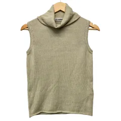 JILSANDER(ジルサンダー) ノースリーブセーター レディース美品  - グレーベージュ オフタートルネックのサムネイル