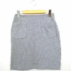 カージュ Khaju タイトスカート ストライプ ミニ ショート コットン 綿 26 ネイビー グレー 紺 灰 /MT54のサムネイル