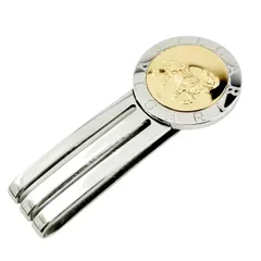 極美品◇BVLGARI ブルガリ 750 ステンレススチール ブルガリブルガリ コンビ サークルロゴ 牡羊座 マネークリップ 重量11.2g ケース付きのサムネイル