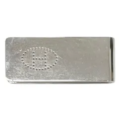 良品□HERMES エルメス AG925 エブリン ロゴ入り 札ばさみ 札クリップ マネークリップ ビルクリップ シルバー 重量25.9g メンズオススメのサムネイル