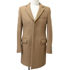 美品□SAINT LAURENT PARIS サンローランパリ 552165 キャメル100％ フライフロント 比翼 チェスターコート ベージュ 44 伊製 正規品のサムネイル